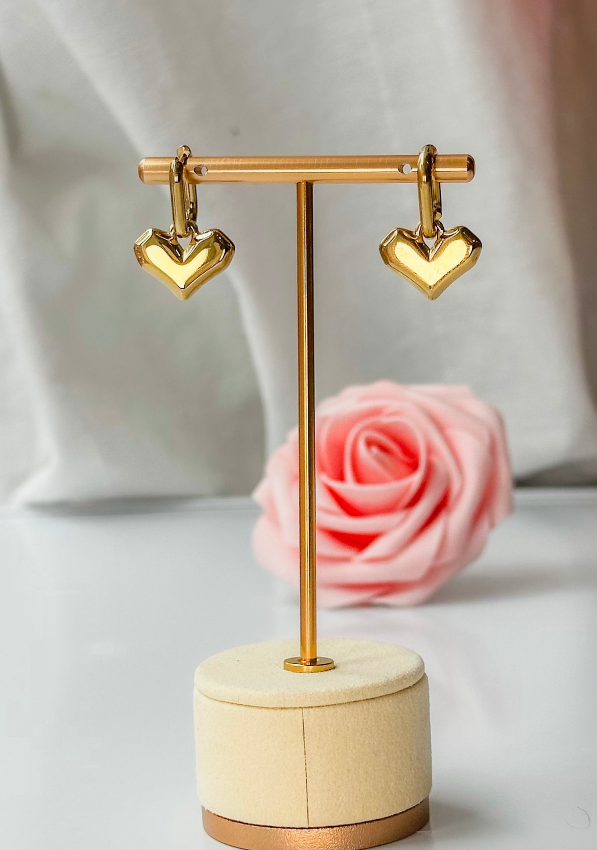 Livia Heart Drops Hoops - Heart Drops Hoops - ORÂGE Jewelry
