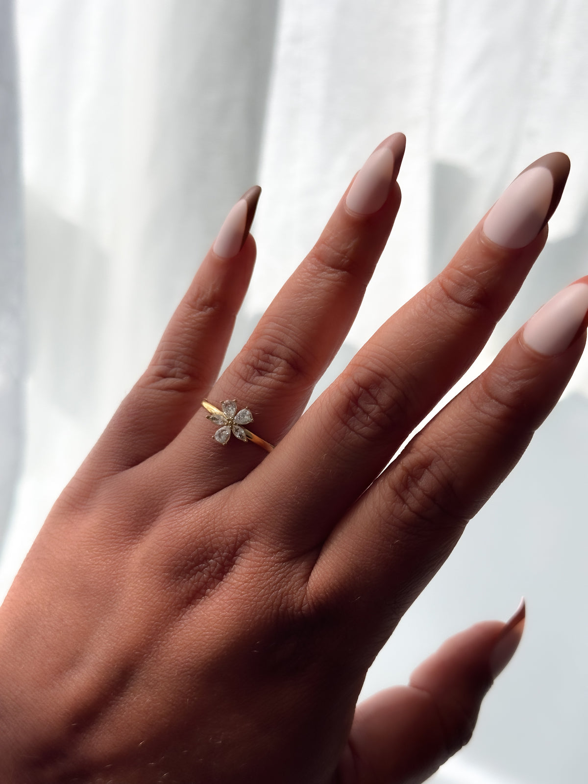 Fleur Stainless Steel Marquise Flower Ring - ORÂGE Jewelry