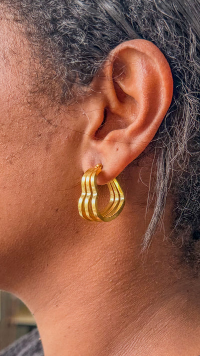 Calla Curved Hoops – Gold Statement Earrings - ORÂGE Jewelry