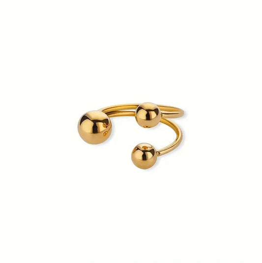 Nova Trio Spheres Ring - Gold Sphere Ring - ORÂGE Jewelry