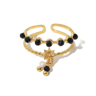 Aya Stainless Steel Charm Ring - Gold Plated - ORÂGE Jewelry​