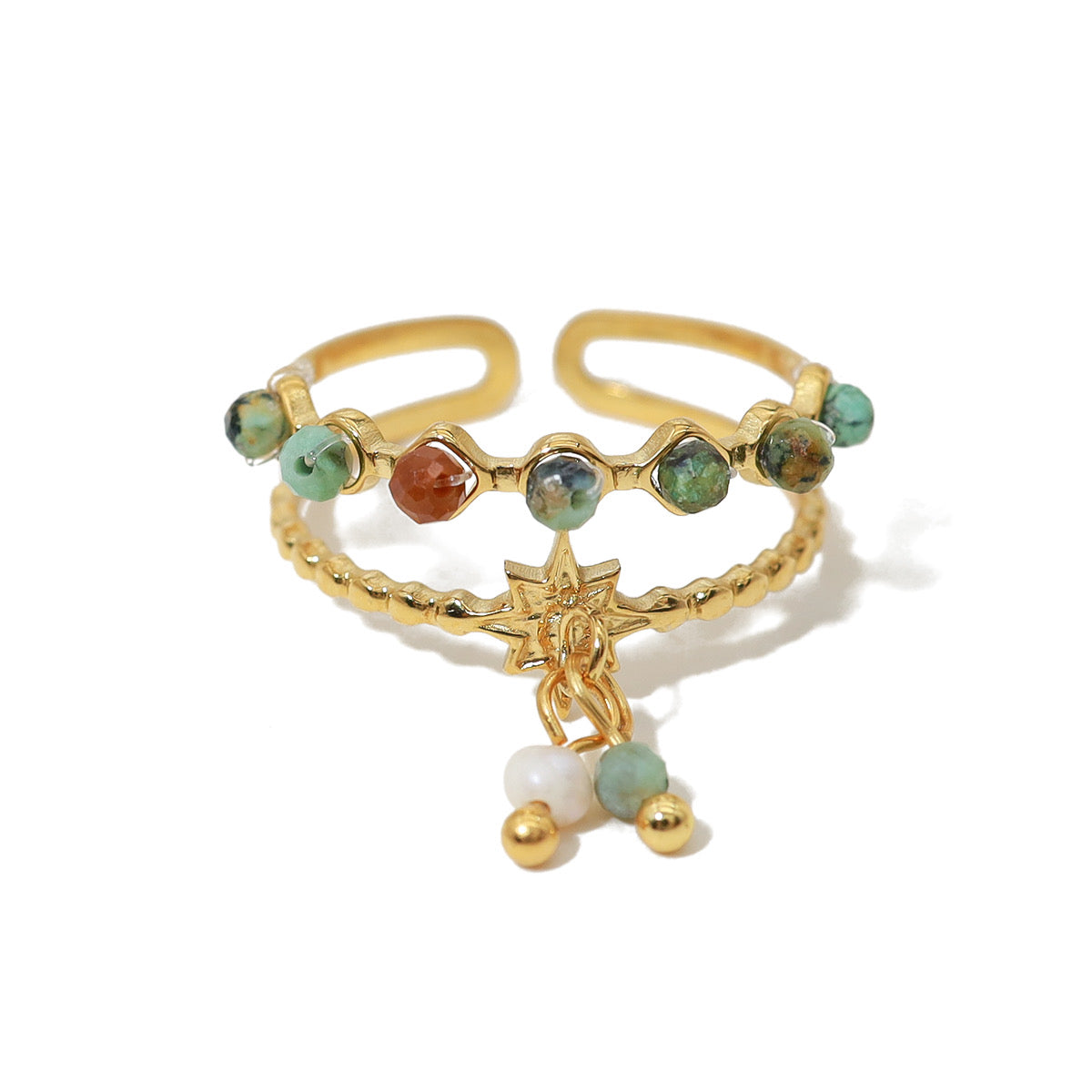 Aya Stainless Steel Charm Ring - Gold Plated - ORÂGE Jewelry​