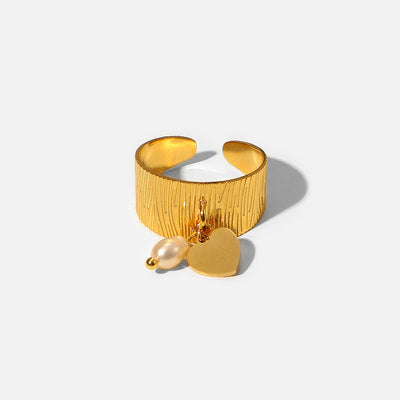 Lylie Heart Charm Ring - 18k Gold Plated Ring - ORÂGE Jewelry
