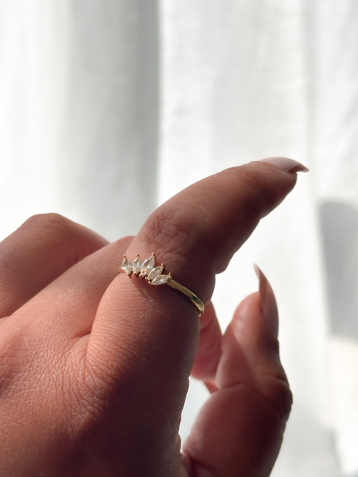 Elysia Ring – Gold-Plated Marquise Gemstone Ring​ - ORÂGE Jewelry