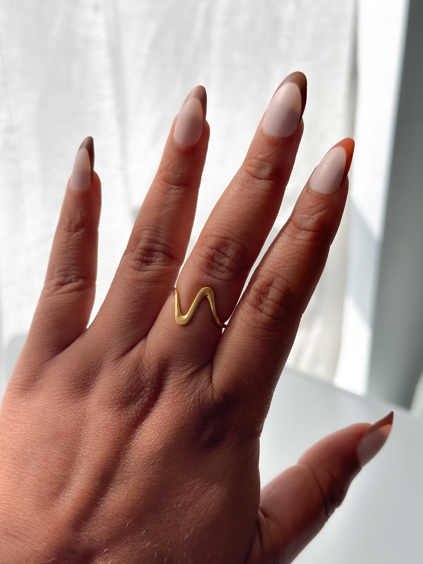 Makena Horizon Wave Ring – Gold-Plated Ring​ - ORÂGE Jewelry