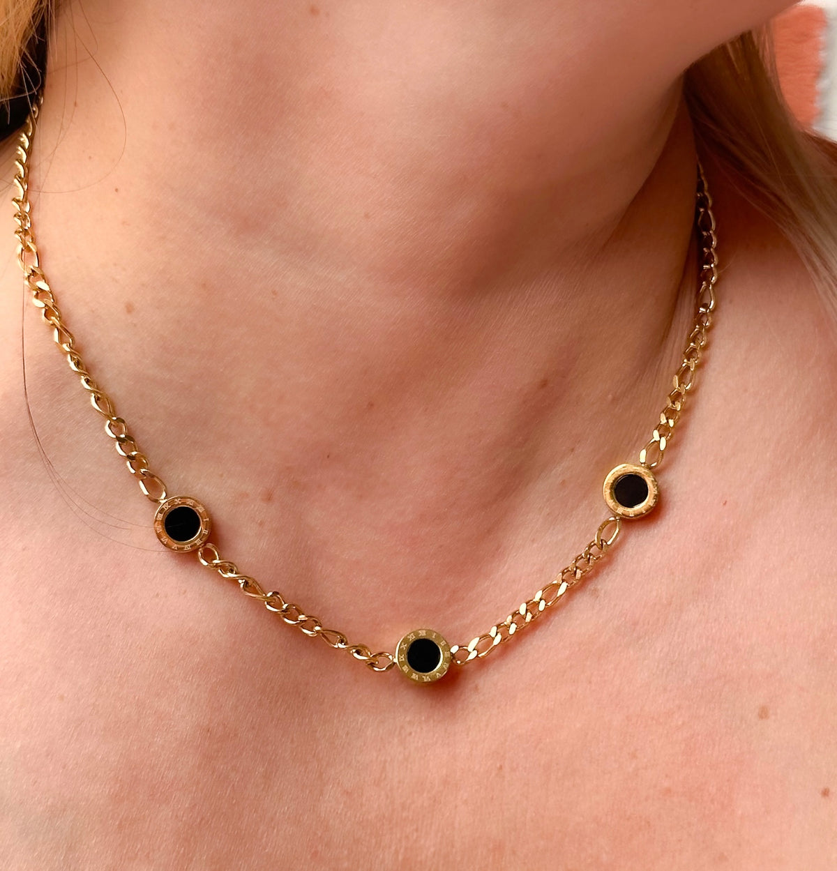 Malia Midnight Essence Gold Charm Necklace - ORÂGE Jewelry
