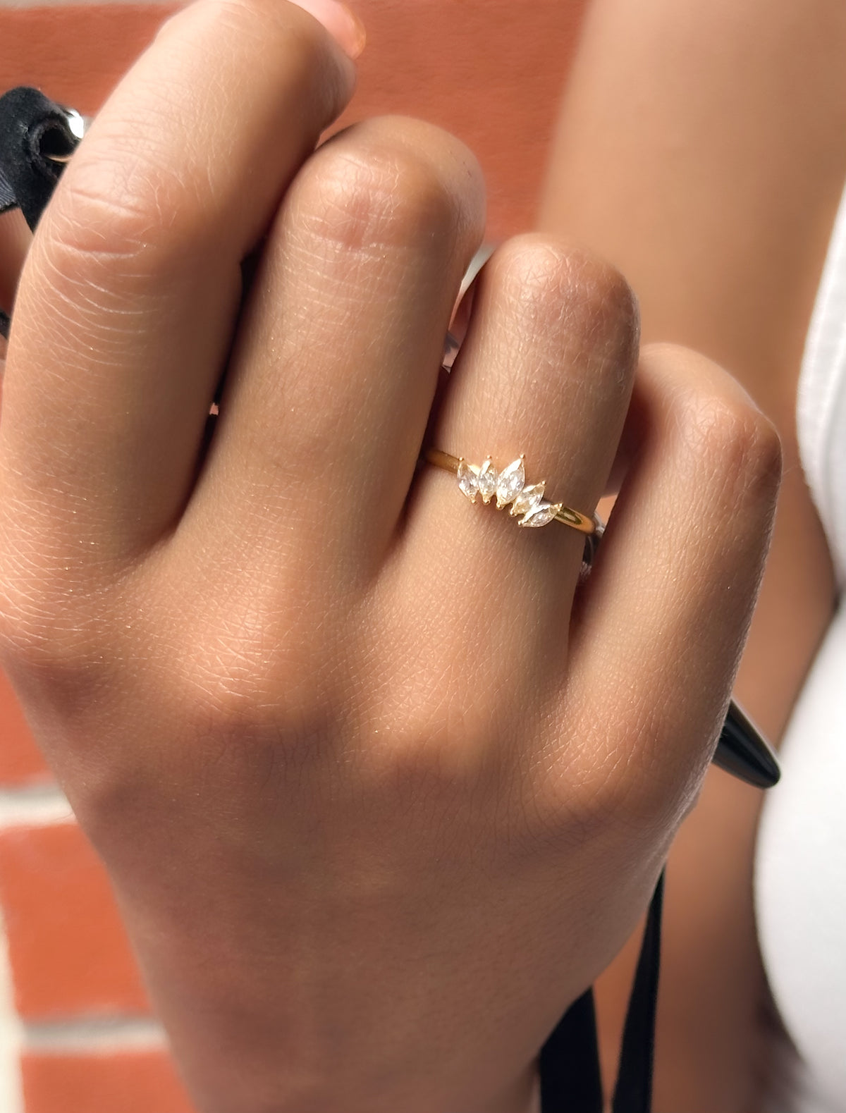 Elysia Ring – Gold-Plated Marquise Gemstone Ring​ - ORÂGE Jewelry
