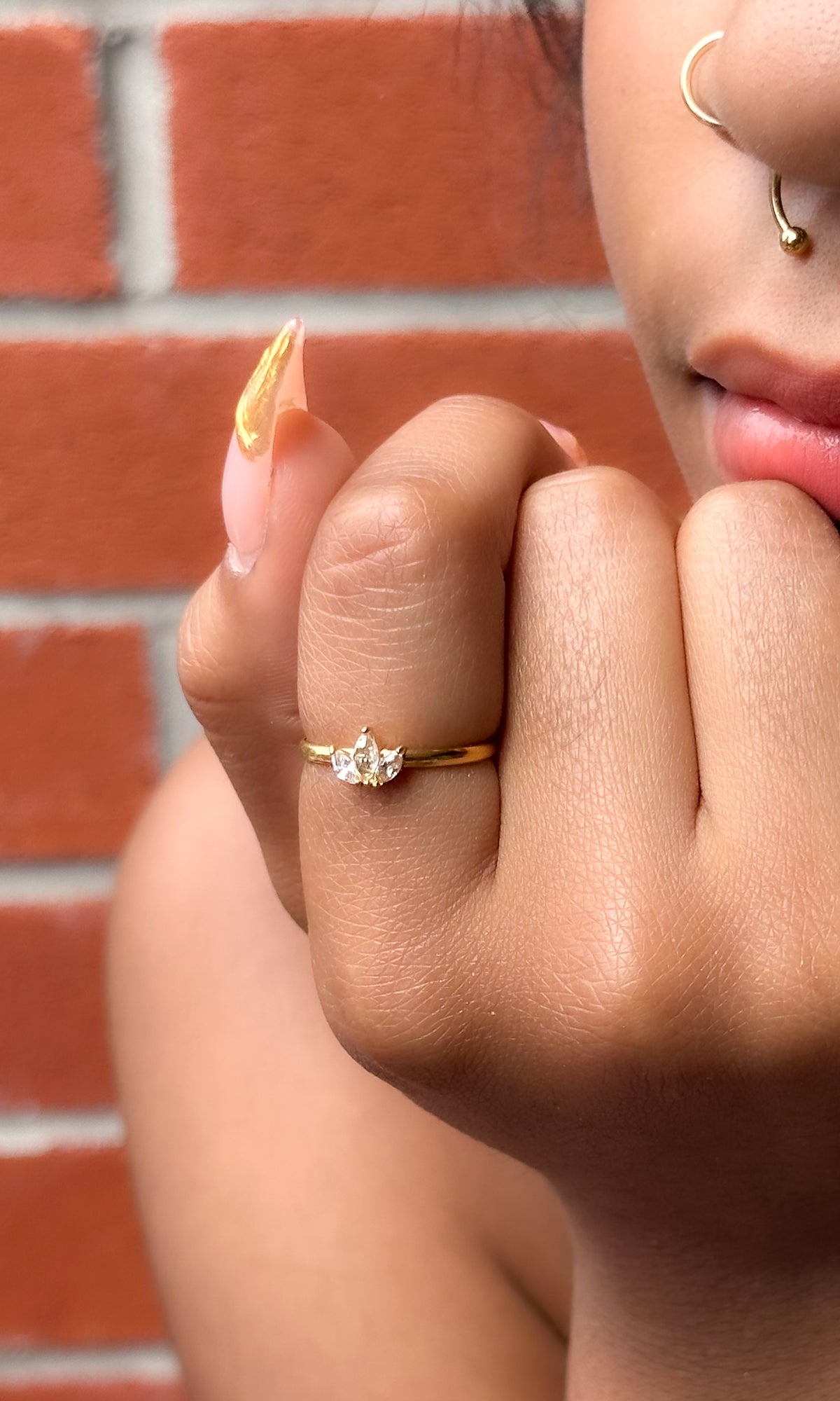Aelys Marquise Gemstones Ring - Gold Ring - ORÂGE Jewelry