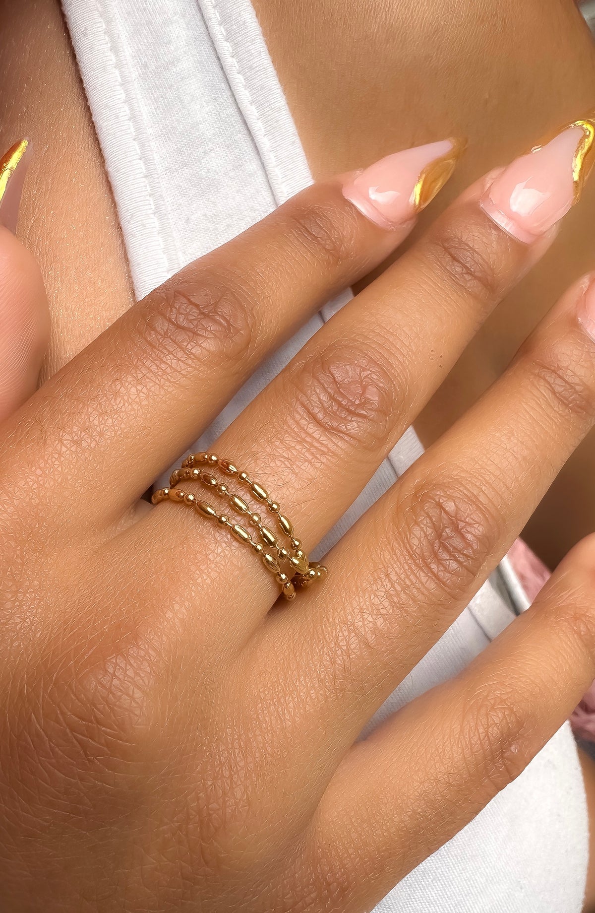 Kyana Stainless Steel Chain Ring - Gold Ring​ - ORÂGE Jewelry