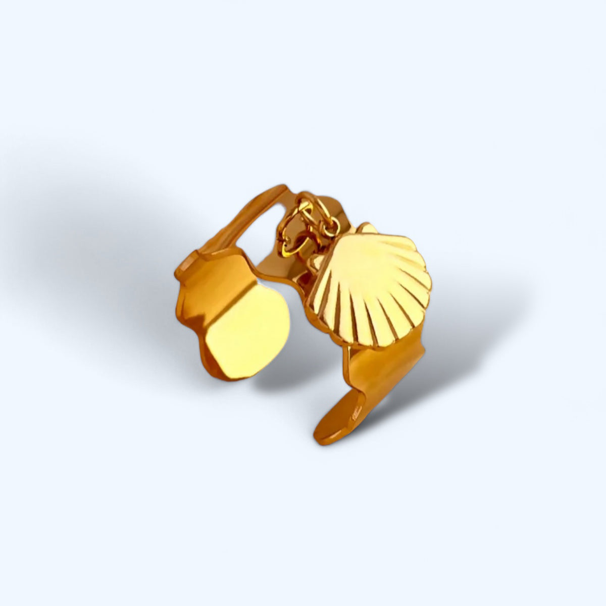 Ariel Seashell Charm Ring - Gold Plated Ring – ORÂGE Jewelry​