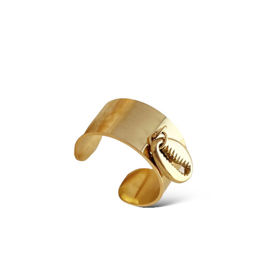 Calypso Stainless Steel Cowrie Band Ring - ORÂGE Jewelry
