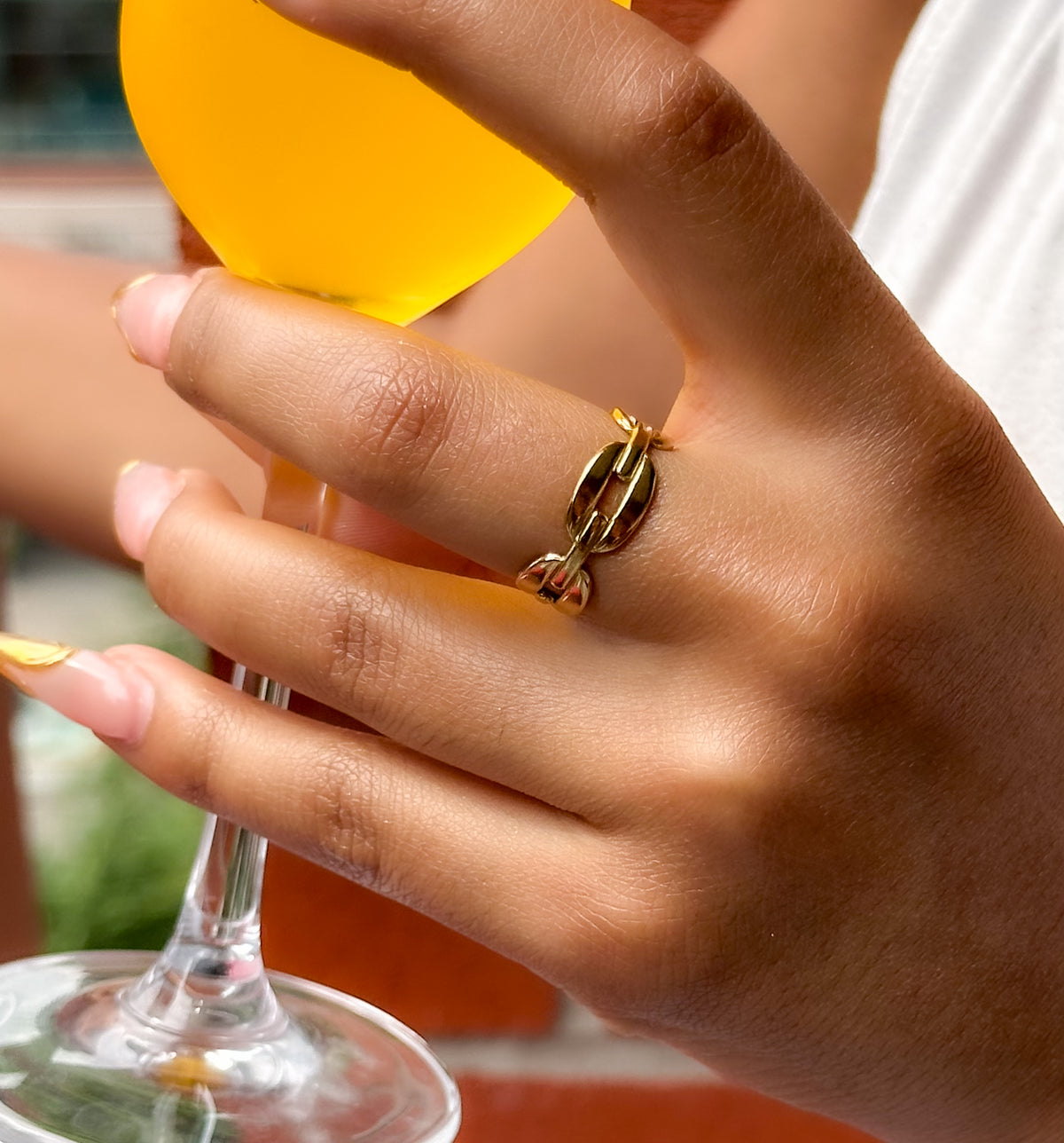 Lana Stainless Steel Ring – Chain-Link Ring - ORÂGE Jewelry