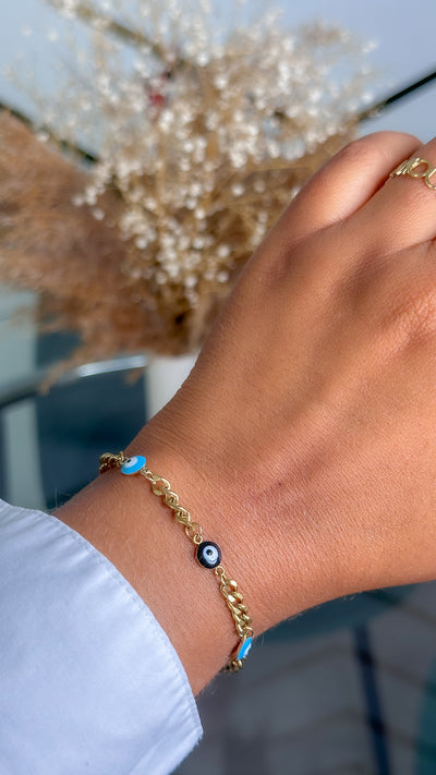 Vania Stainless Steel Evil Eye Bracelet - ORÂGE Jewelry