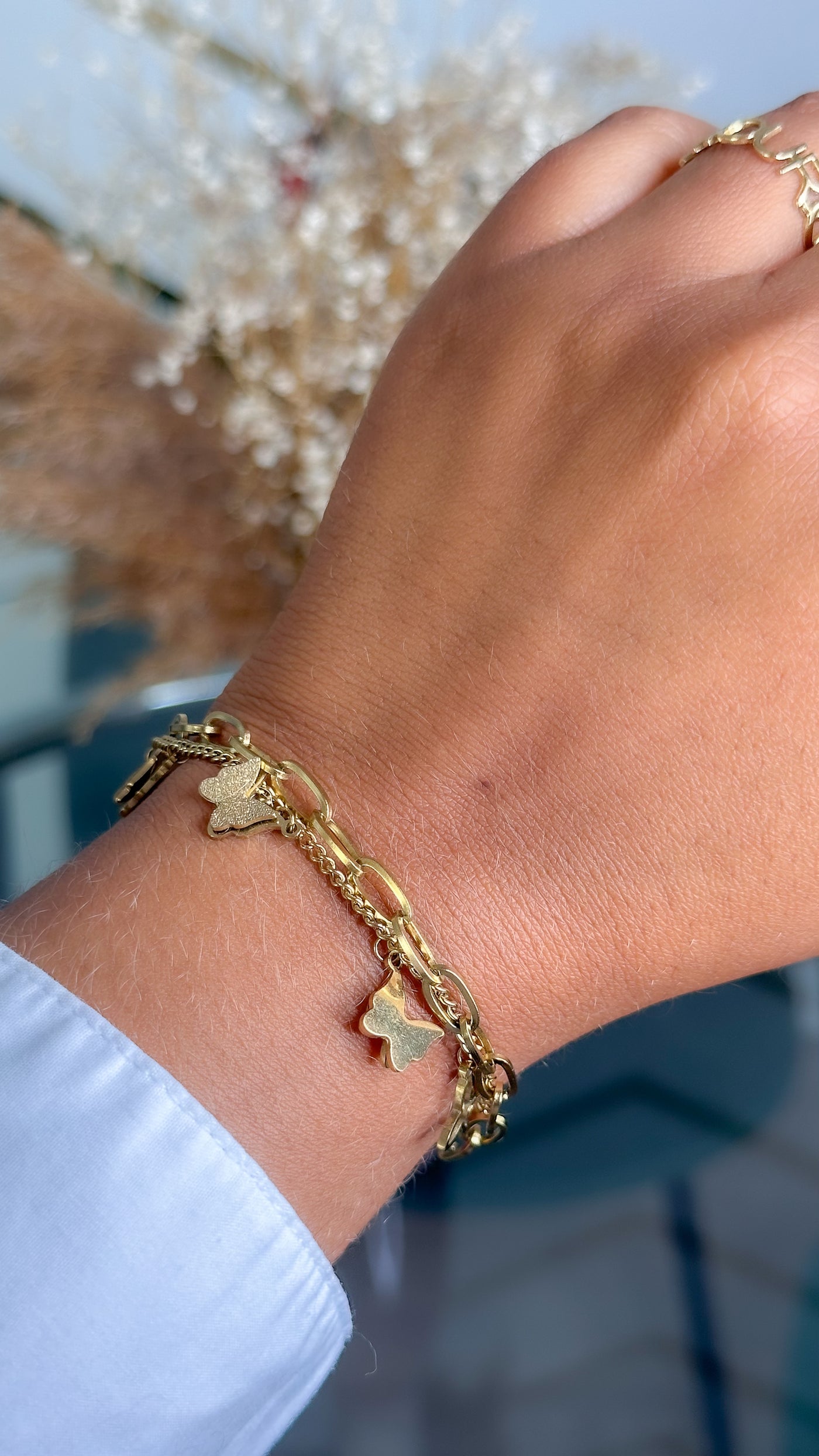 Dalia Stainless Steel Flutter Charm Bracelet - ORÂGE Jewelry
