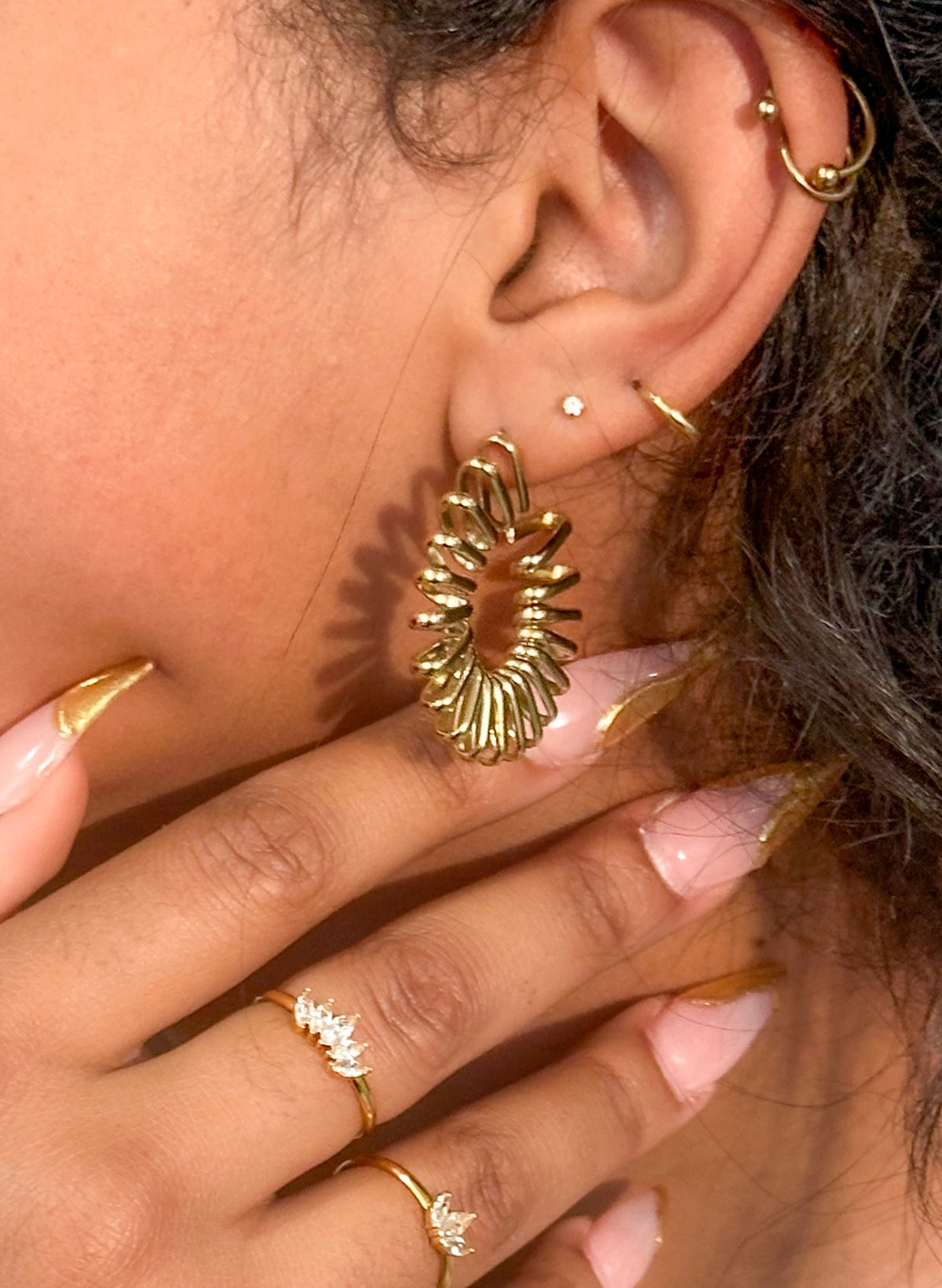 Kitana Stainless Steel Spiral Hoops Earrings - ORÂGE Jewelry