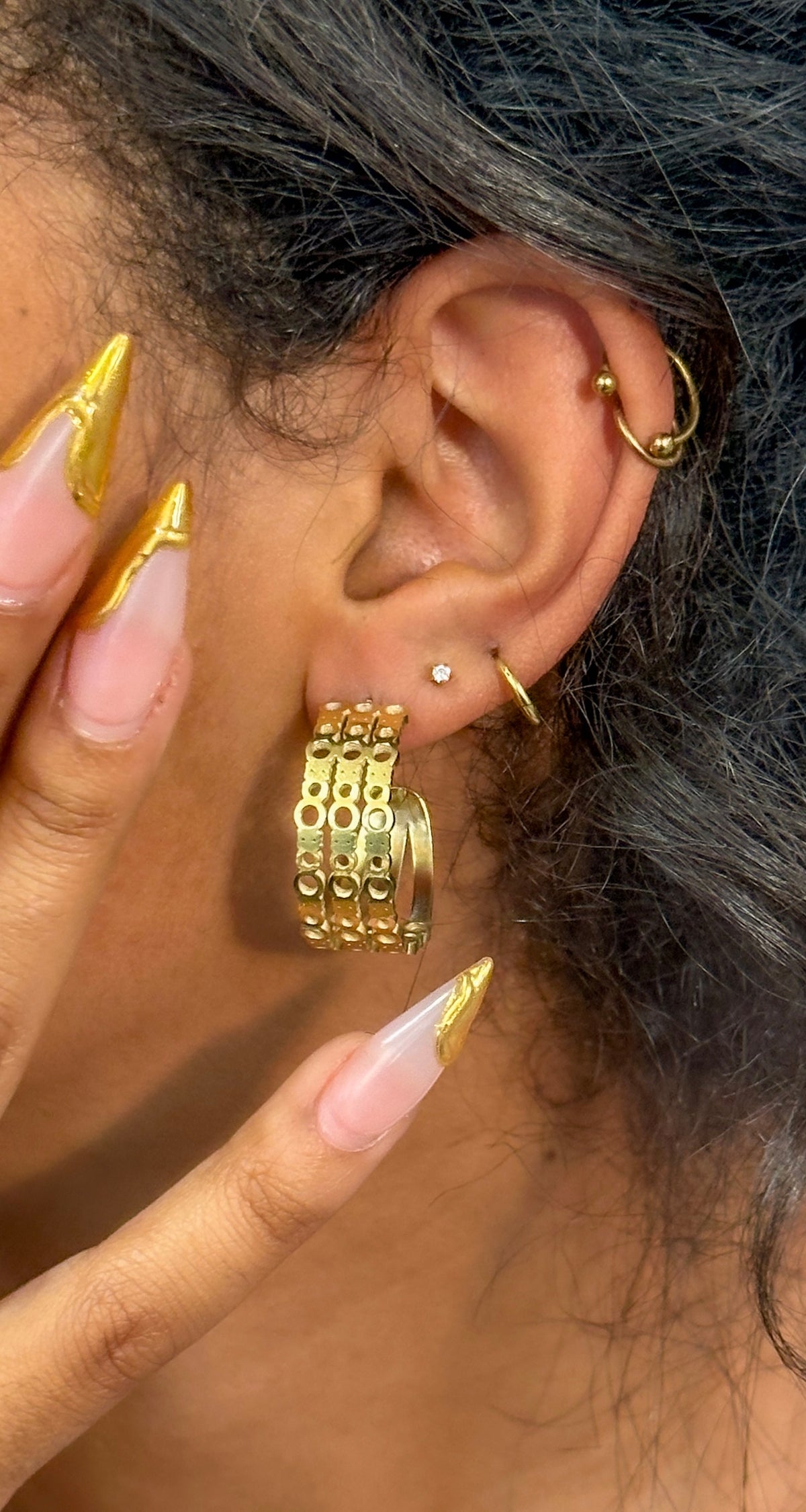 Xhena Stainless Steel Geometry Hoop Earrings - ORÂGE Jewelry