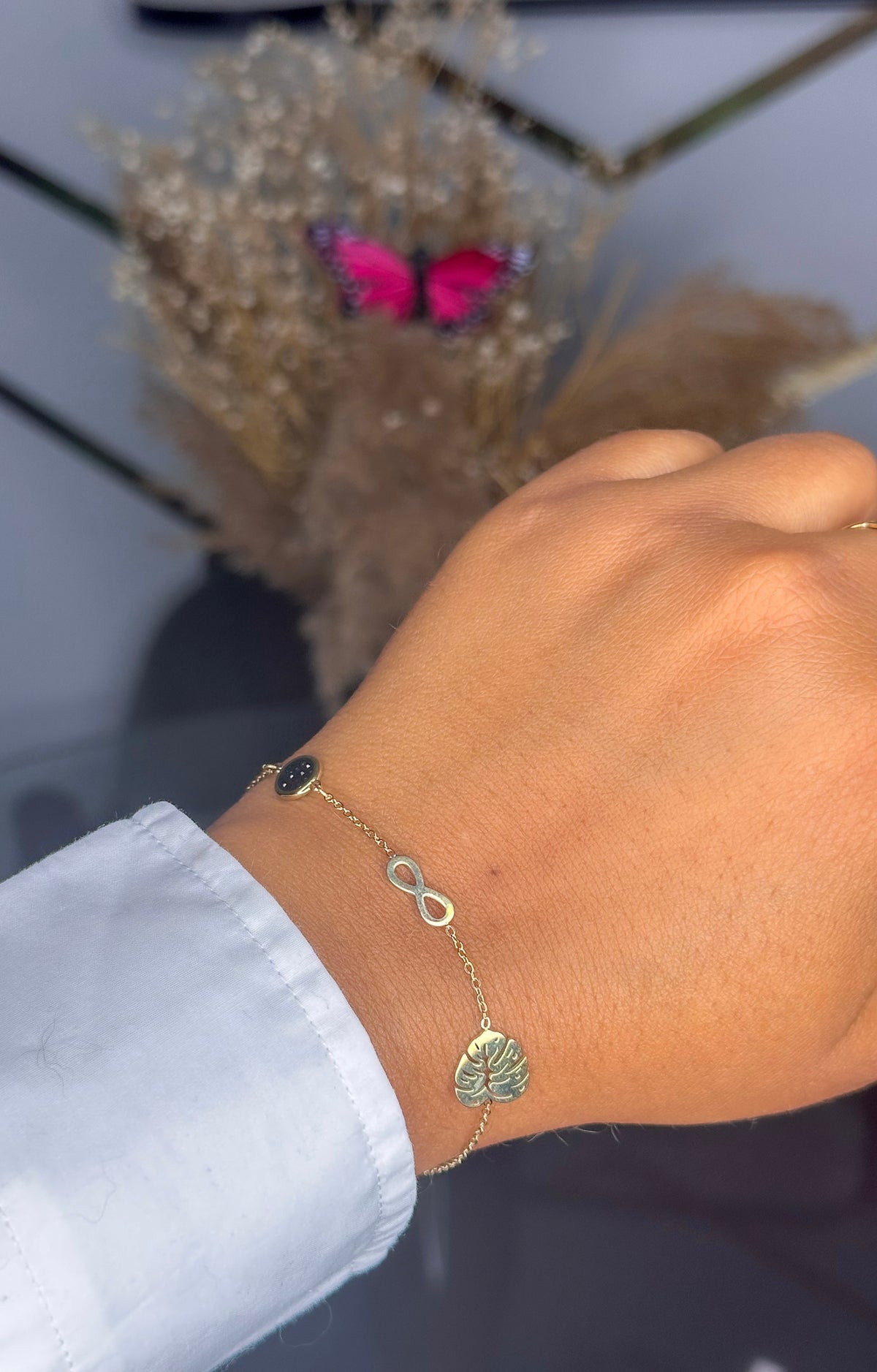 Jade Infinity Charm Bracelet / Anklet - ORÂGE Jewelry