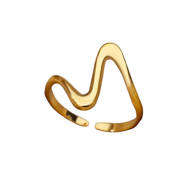Makena Horizon Wave Ring – Gold-Plated Ring​ - ORÂGE Jewelry