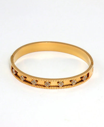 Clara Floral Bangle – 18K Gold-Plated Bangle - ORÂGE Jewelry​