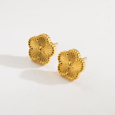 Gold Floral Stud Earrings - Kristy - ORÂGE Jewelry