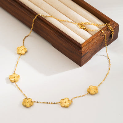 Kristy Floral Gold Necklace - Gold Necklace - ORÂGE Jewelry​