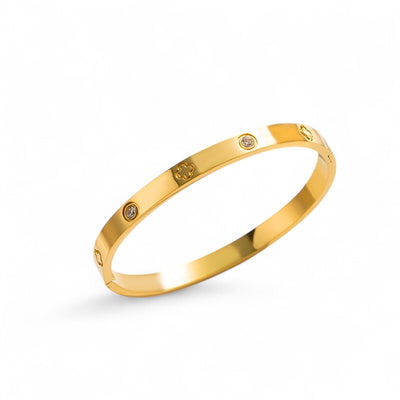 18K Gold Plated Bangle - Alba Leaf Bangle - ORÂGE Jewelry