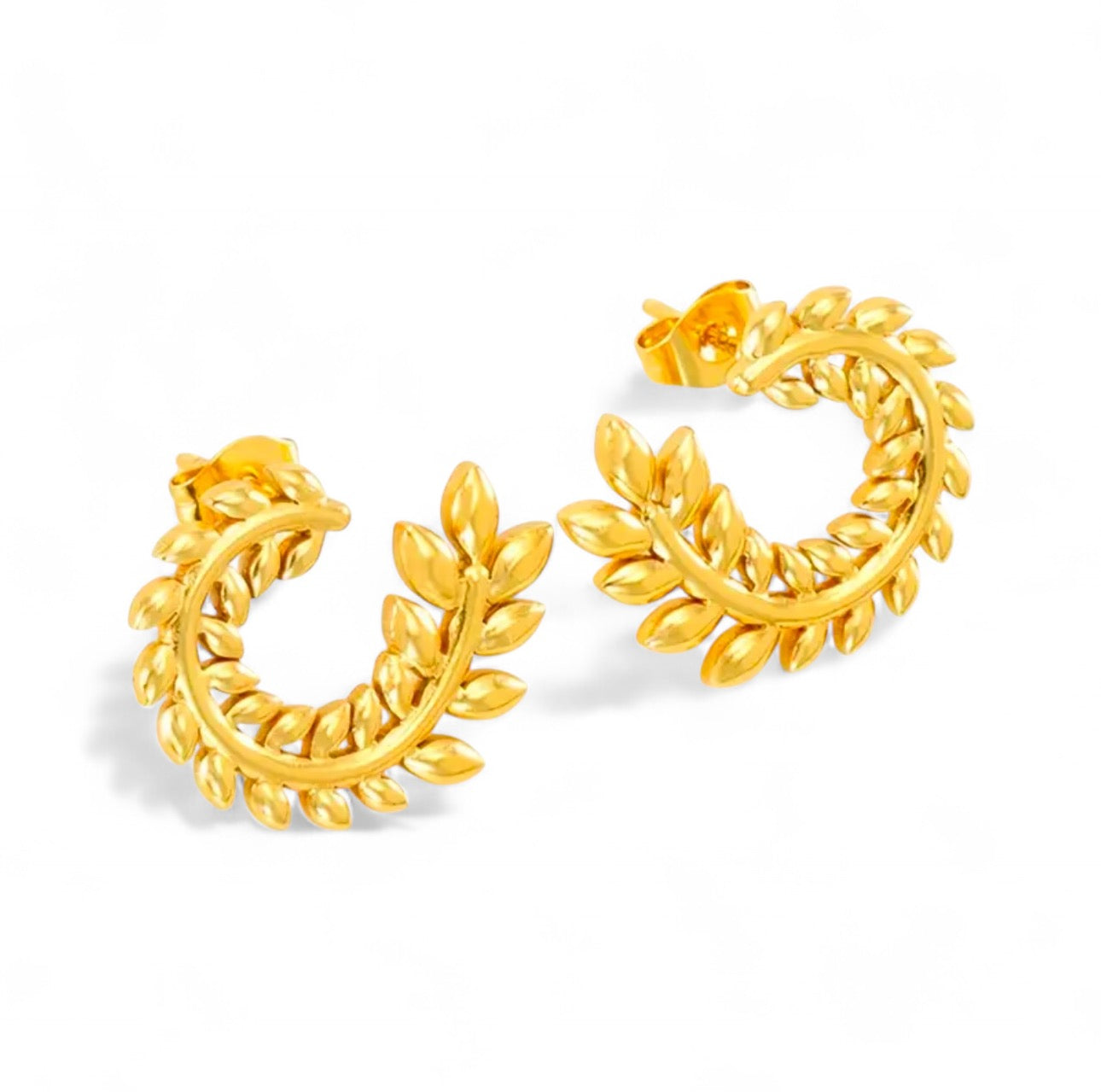 Laurel Leaf Earrings - 18K Gold Plated - ORÂGE Jewelry