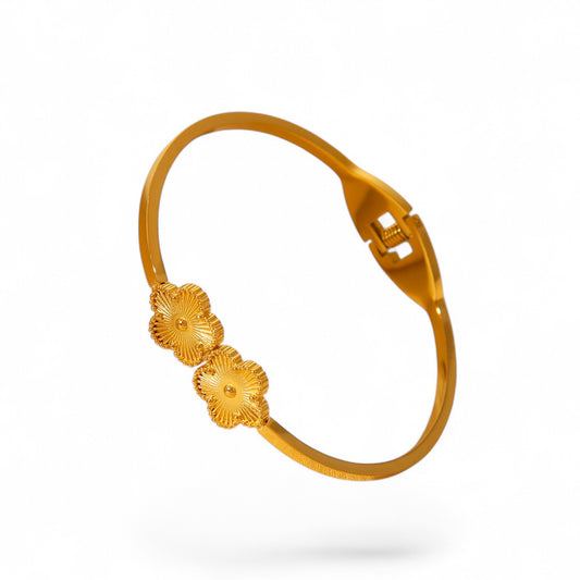 Juliette Floral Bangle - Gold Floral Bracelet - ORÂGE Jewelry