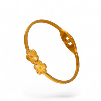 Juliette Floral Bangle - Gold Floral Bracelet - ORÂGE Jewelry