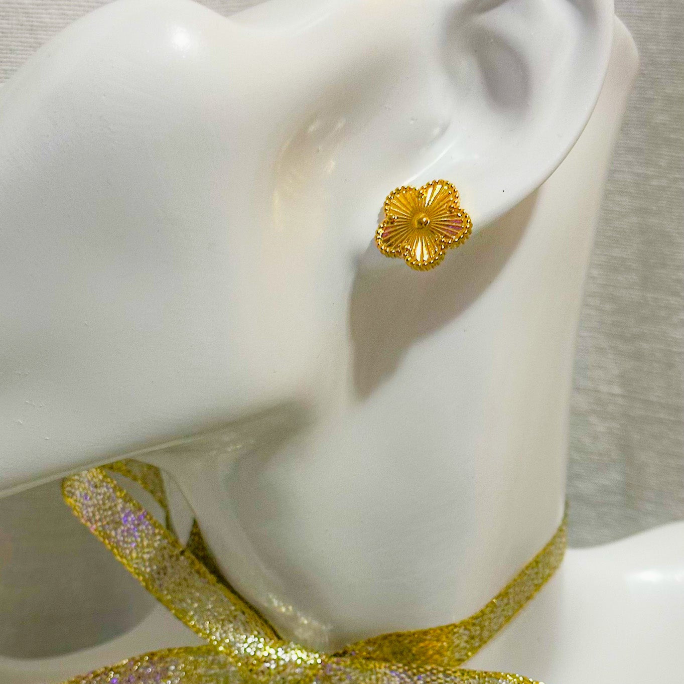 Gold Floral Stud Earrings - Kristy - ORÂGE Jewelry