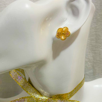 Gold Floral Stud Earrings - Kristy - ORÂGE Jewelry