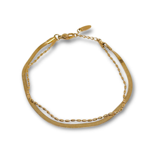 Annie Dual Strand Bracelet - Stainless Steel - ORÂGE Jewelry