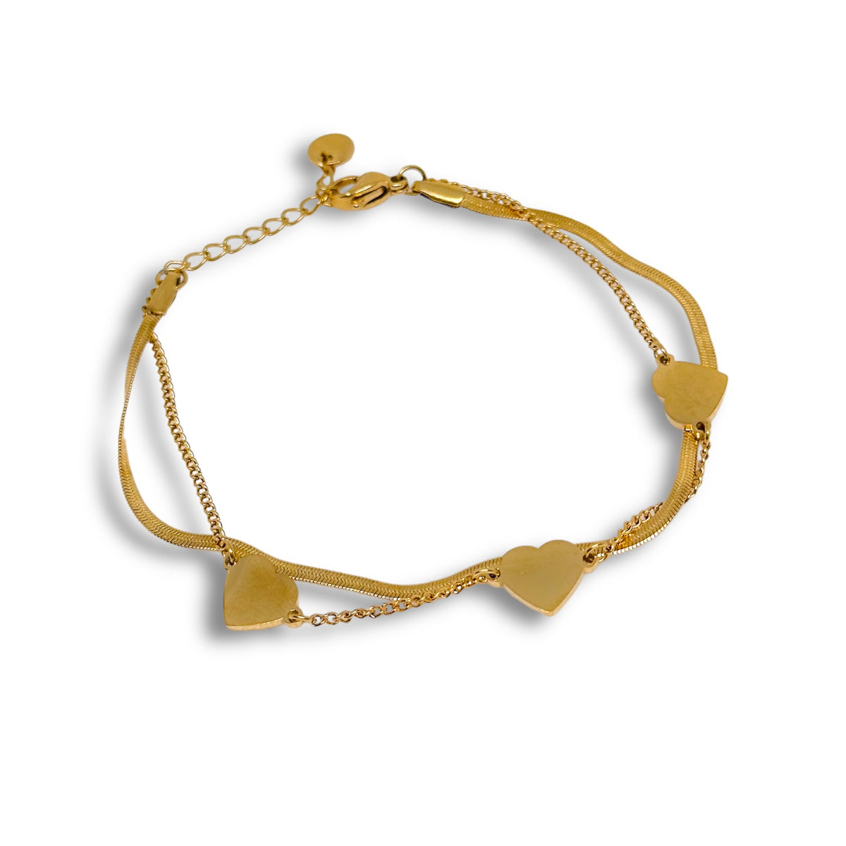 Nana Heart Charm Bracelet - Stainless Steel & Gold - ORÂGE Jewelry