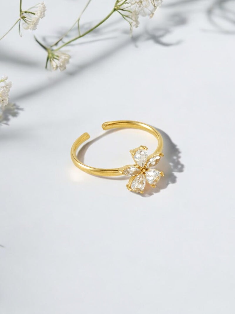 Fleur Stainless Steel Marquise Flower Ring - ORÂGE Jewelry