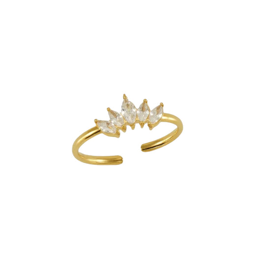 Elysia Ring – Gold-Plated Marquise Gemstone Ring​ - ORÂGE Jewelry