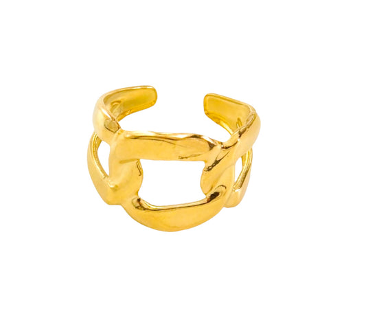 Liv Stainless Steel Bold Chain-Link Ring - ORÂGE Jewelry