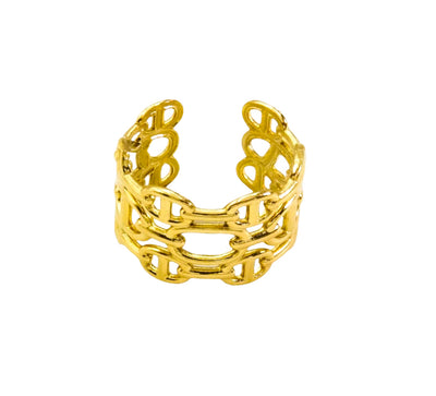 Milca Bold Link Ring – Gold Plated Ring – ORÂGE Jewelry​