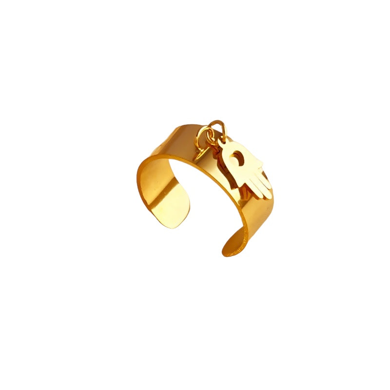 Maryam Hamsa Ring – Gold Plated Stainless Steel – ORÂGE Jewelry​