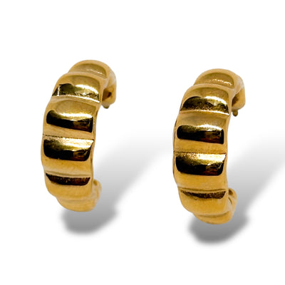Lara Stainless Steel Waves Hoops Earrings - ORÂGE Jewelry