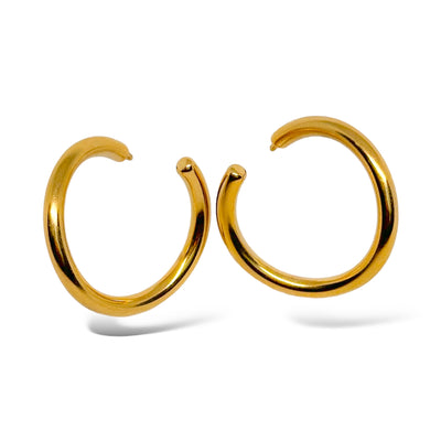 Gold Stainless Steel Hoop Irregular Earrings - ORÂGE Jewelry