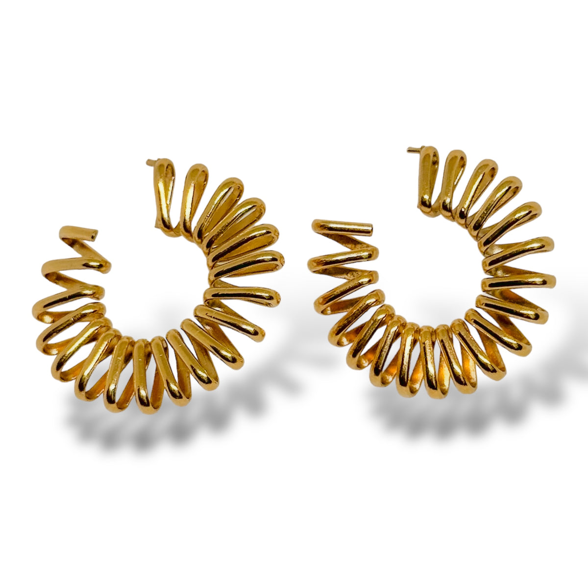 Kitana Stainless Steel Spiral Hoops Earrings - ORÂGE Jewelry