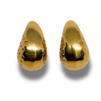 Ilsa Texture 18k Gold-Plated Teardrop Earrings​ - ORÂGE Jewelry