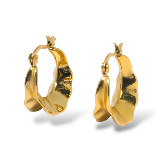 Nora Stainless Steel Flowing Hoops Earrings - ORÂGE Jewelry