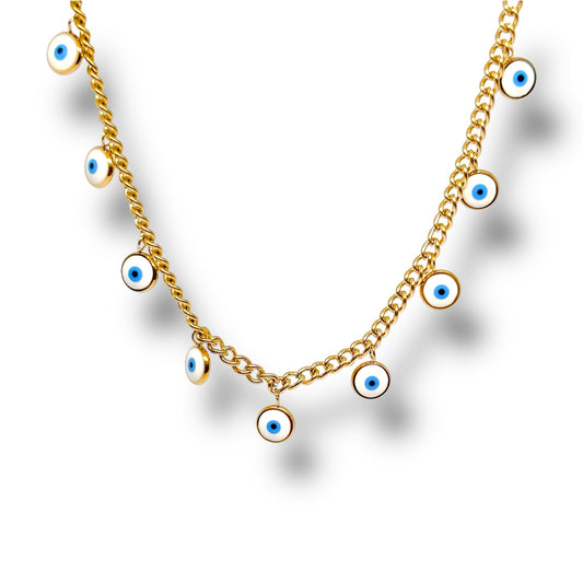 Gwen Guardian Charm Necklace - Evil Eye Jewelry - ORÂGE Jewelry