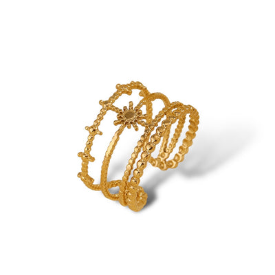Solara Sunburst Ring – 18k Gold-Plated Ring​ - ORÂGE Jewelry