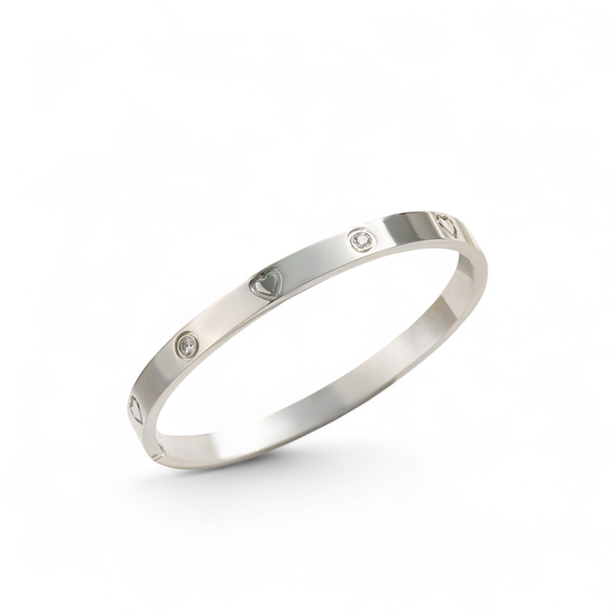 18K Gold Heart Bangle - Lielle Bracelet - ORÂGE Jewelry