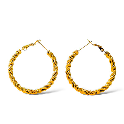 Twisted Gold Hoops Earrings - Hoops Earring - ORÂGE Jewelry