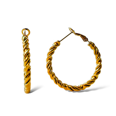 Twisted Gold Hoops Earrings - Hoops Earring - ORÂGE Jewelry
