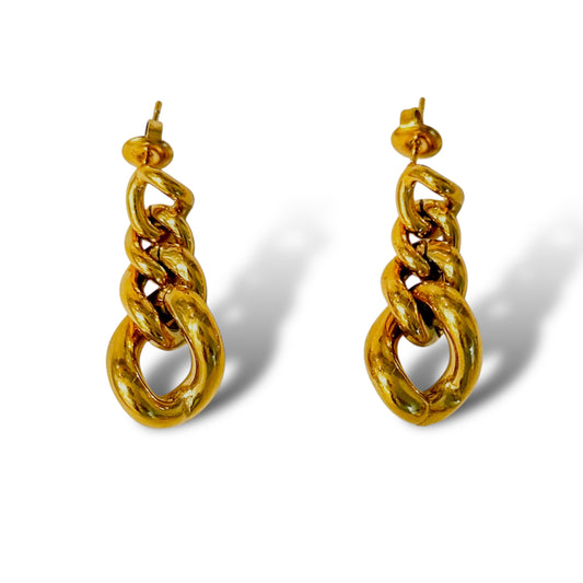 Paris Links Earrings - Gold Plated Jewelry - ORÂGE Jewelry