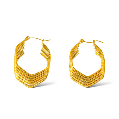 Maël Layers Earrings - Gold Plated Geometric - ORÂGE Jewelry
